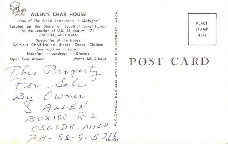 Allens Char House - Old Postcard